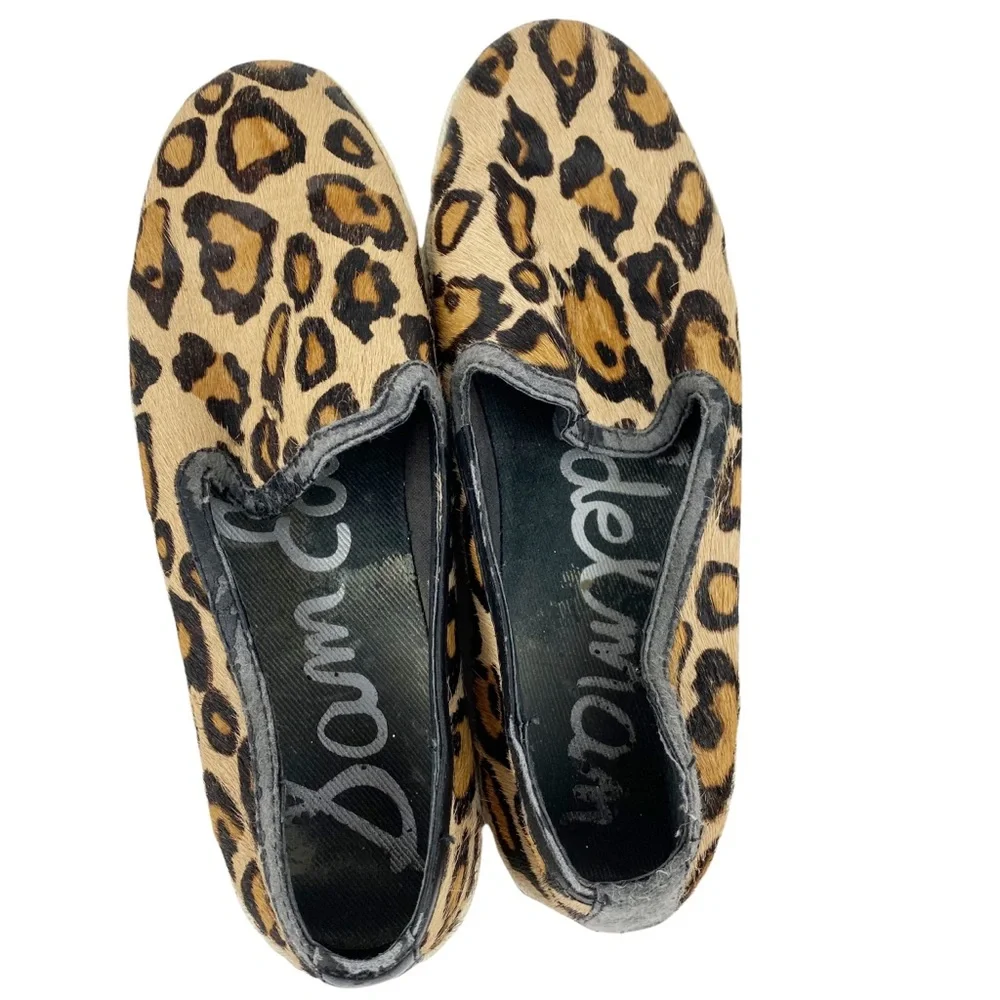 Sam Edelman Becker Cow Hair Leopard Print Slip On Sneakers Size 8 - Picture 4 of 6